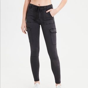 American Eagle FadedBlack Cargo Jegging